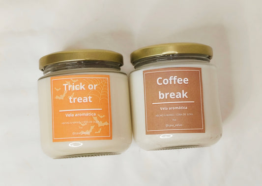 Kit velas trick or treat y coffee break